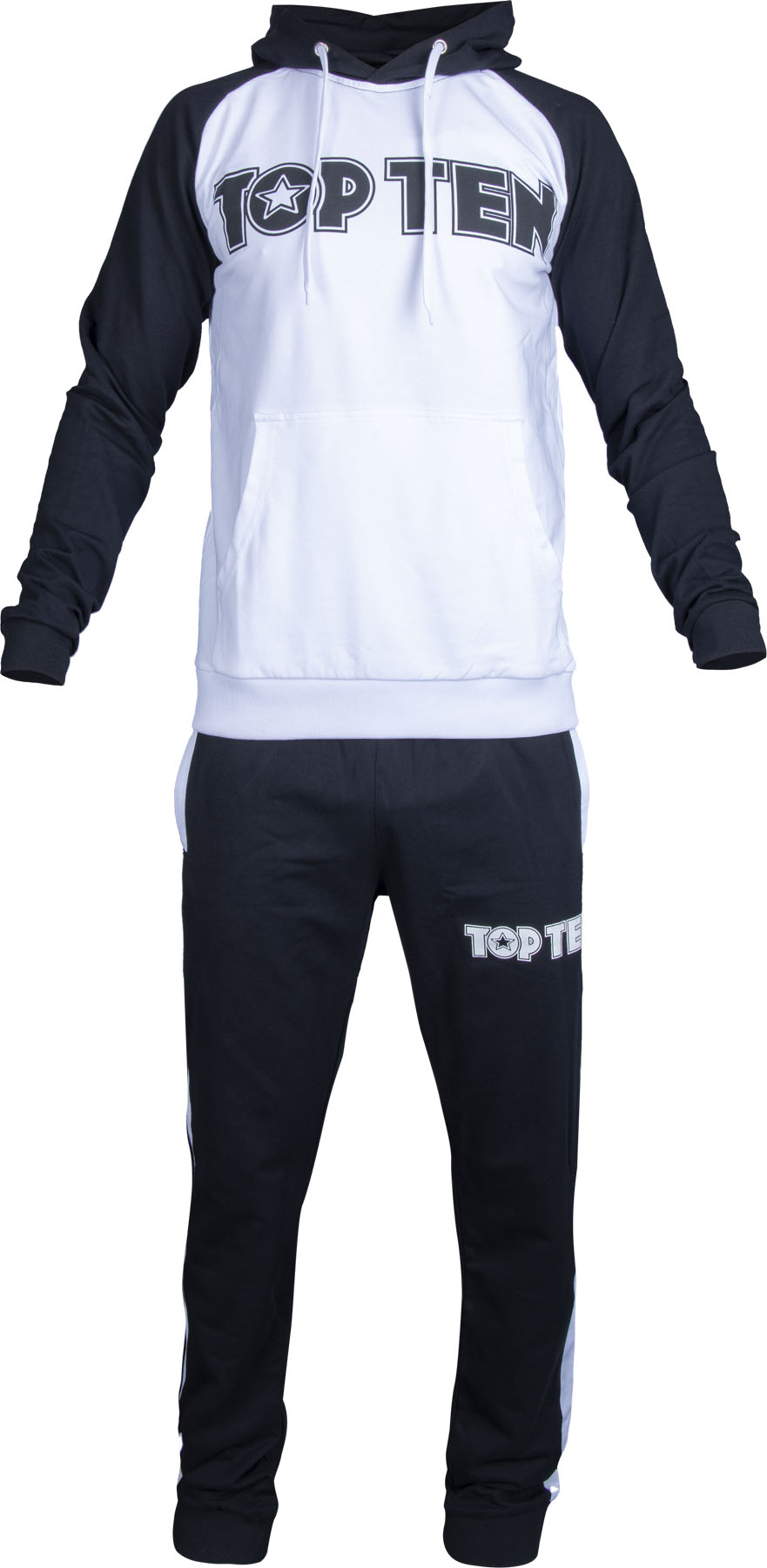 TOP TEN Tracksuit “Cotton” blackwhite Black - White XL at Bytomic Trade and Wholesale