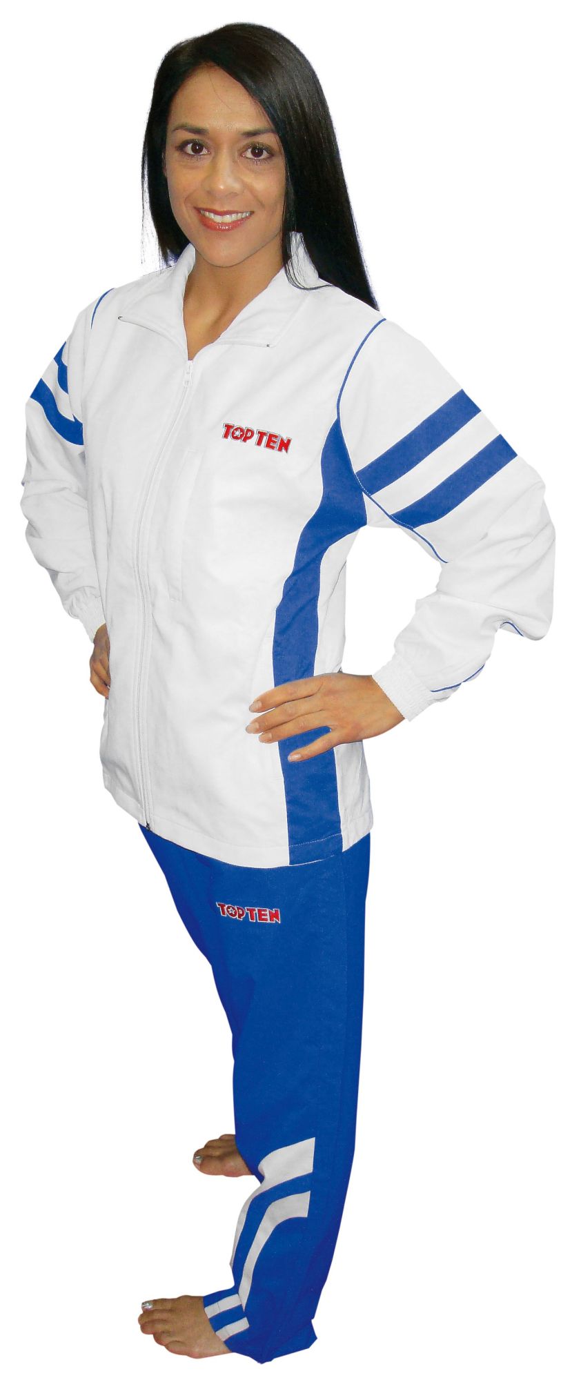 TOP TEN Tracksuit “Fight Elite” for Kids = whiteblack White - Blue 140 cm XXS at Bytomic Trade and Wholesale
