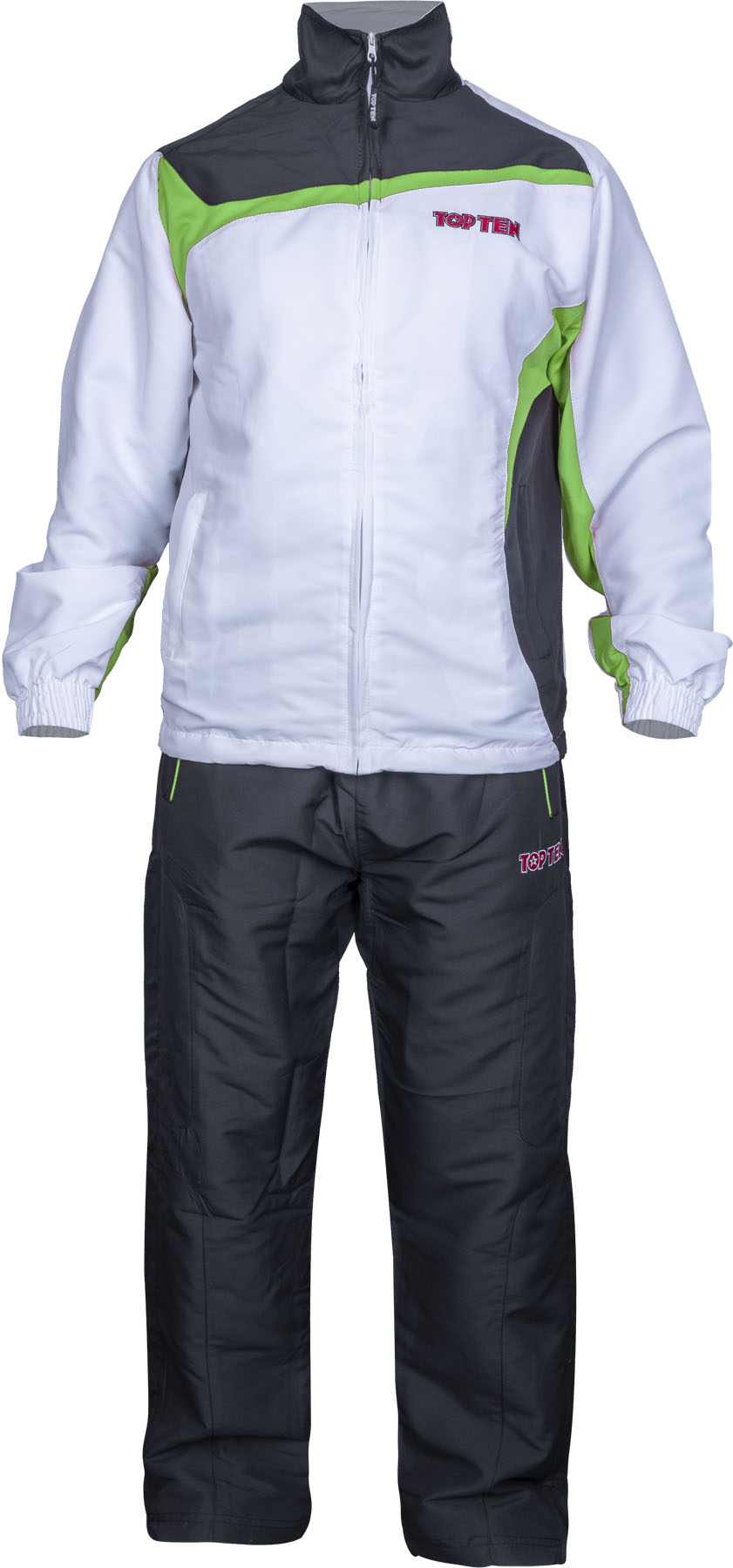 TOP TEN Tracksuit “Premium Class” with black pants = whiteblue White - Green 128 cm 128 at Bytomic Trade and Wholesale