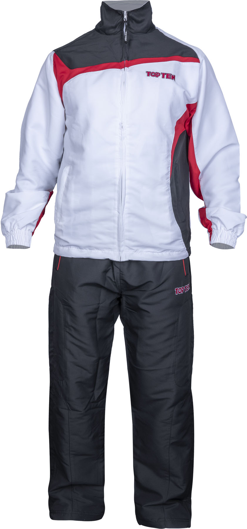 TOP TEN Tracksuit “Premium Class” with black pants = whiteblue White - Red 128 cm 128 at Bytomic Trade and Wholesale