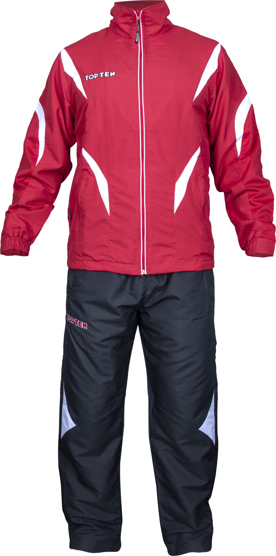TOP TEN Tracksuit “Premium Quality” with black pants = blackred Red - White 128 cm 128 at Bytomic Trade and Wholesale