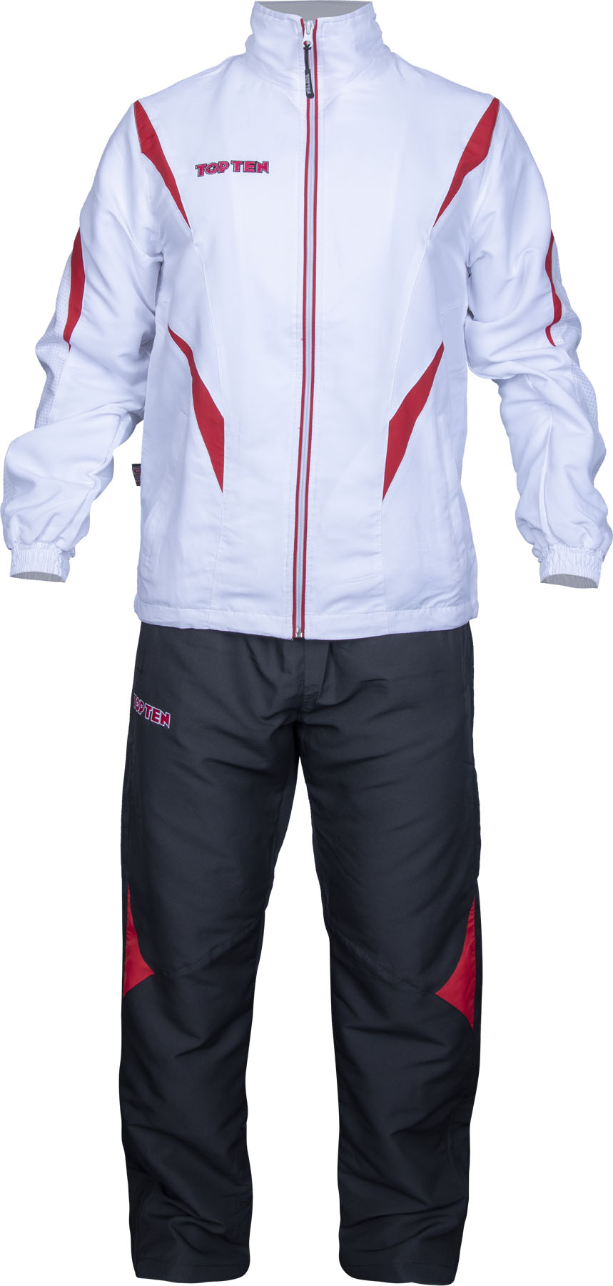 TOP TEN Tracksuit “Premium Quality” with black pants = blackred White - Red 128 cm 128 at Bytomic Trade and Wholesale