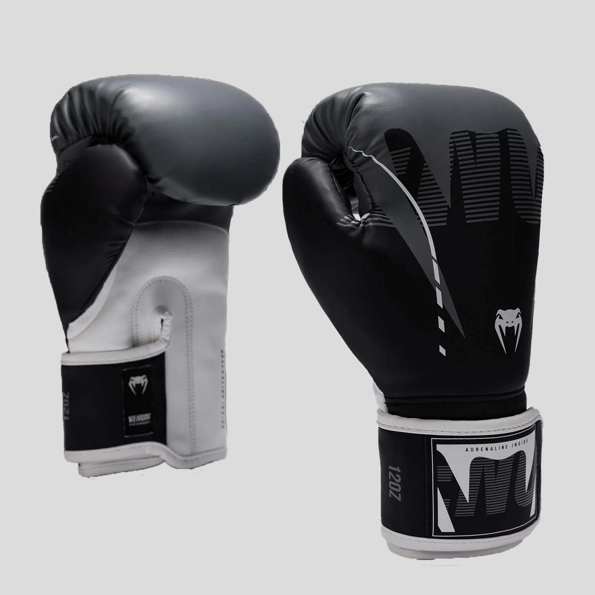 Venum Adrenaline Boxing Gloves Black/Silver Grey at Bytomic Trade and Wholesale