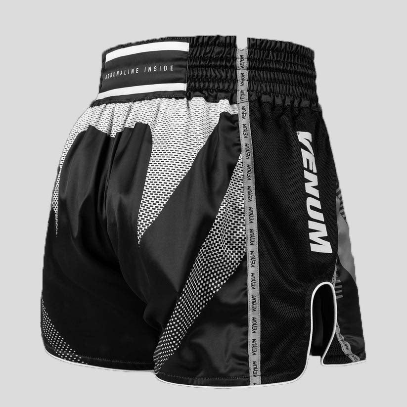 Venum Adrenaline Muay Thai Shorts Black/Silver Grey at Bytomic Trade and Wholesale
