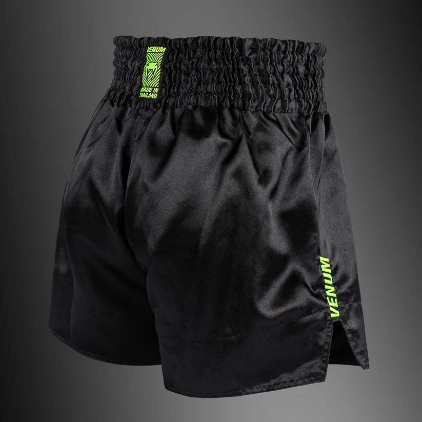 Venum Classic Evo Muay Thai Shorts Black/Neon Yellow at Bytomic Trade and Wholesale