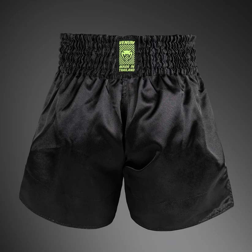 Venum Classic Evo Muay Thai Shorts Black/Neon Yellow at Bytomic Trade and Wholesale