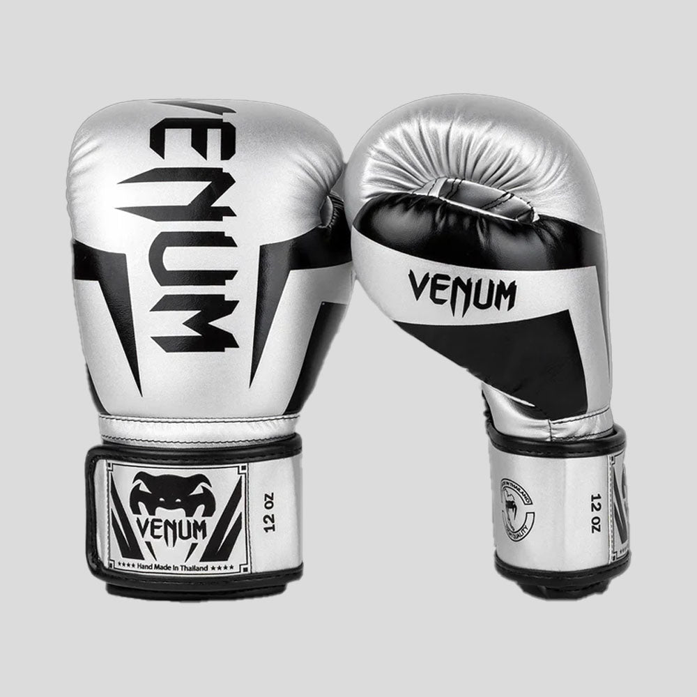 Venum Elite Boxing Gloves Silver/Black at Bytomic Trade and Wholesale
