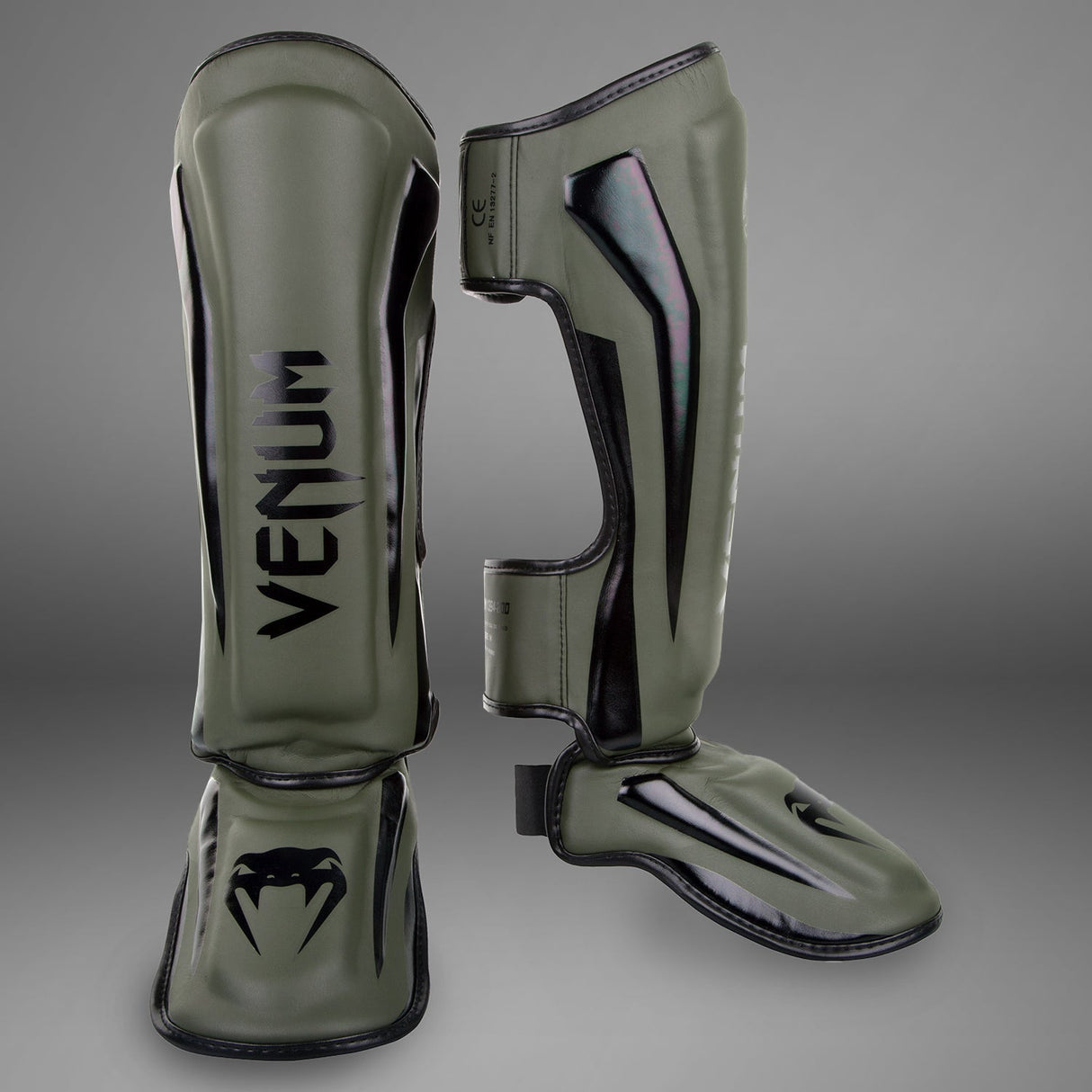 Venum Elite Stand Up Shin guards Khaki/Black at Bytomic Trade and Wholesale