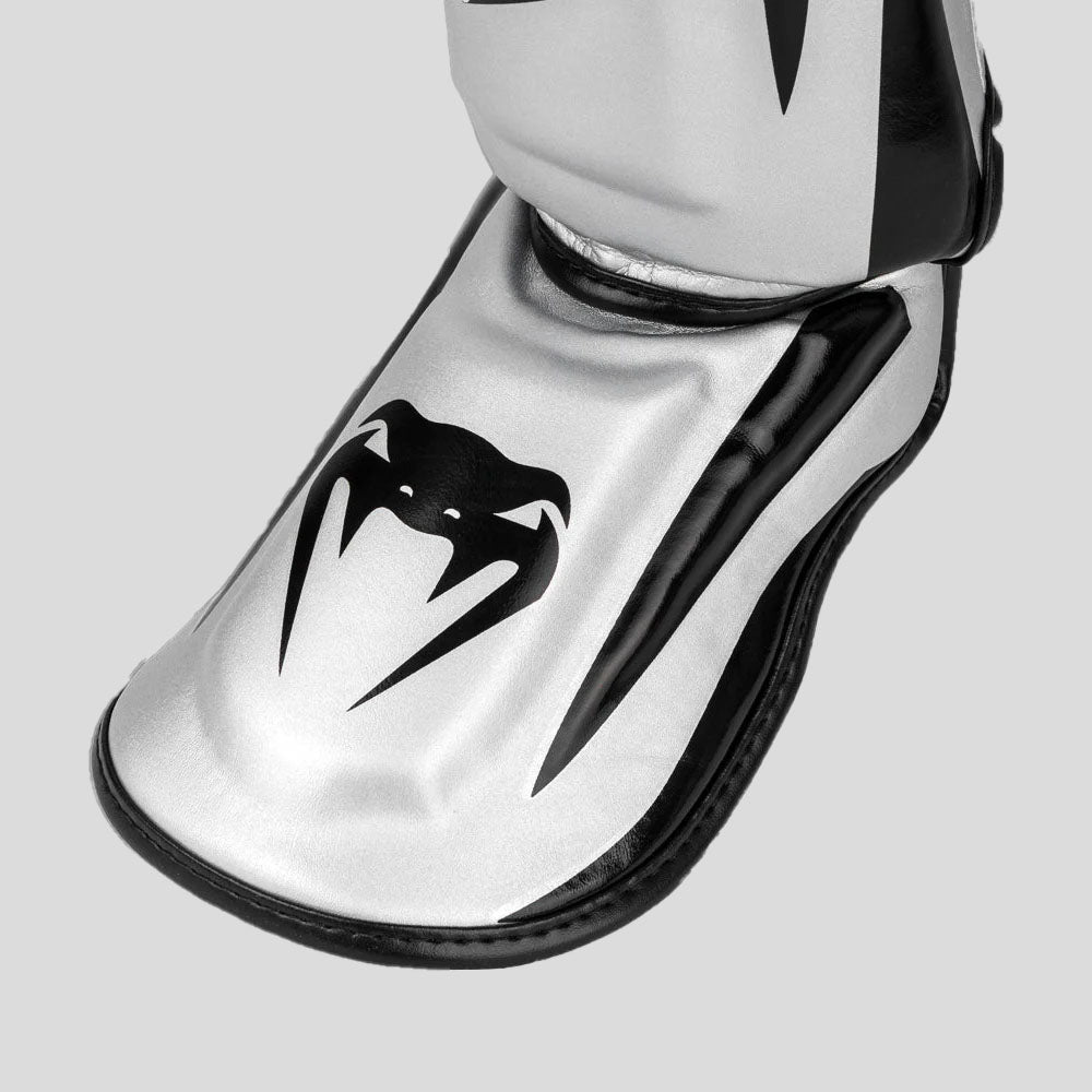 Venum Elite Stand Up Shin Guards Silver/Black at Bytomic Trade and Wholesale