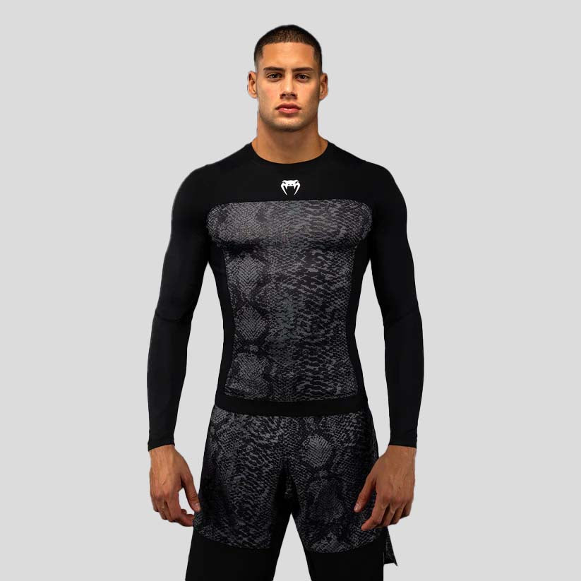 Venum G-Fit Scales Long Sleeve Rash Guard Black/Charcoal Grey at Bytomic Trade and Wholesale