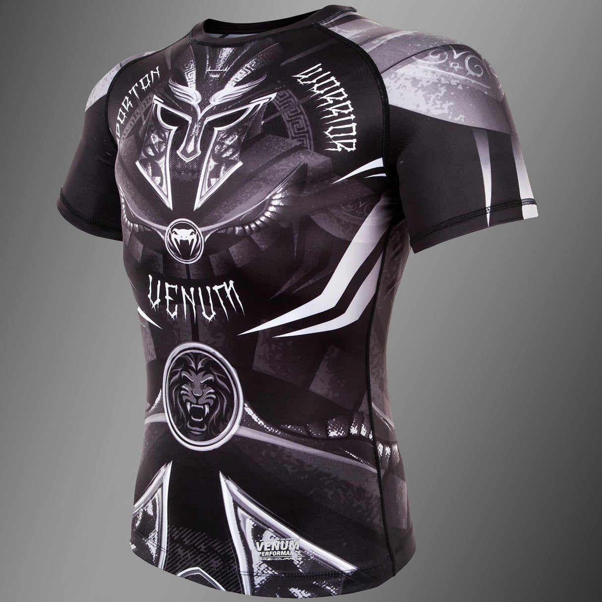 Venum Gladiator 3.0 Rashguard Black/White Short Sleeves - back