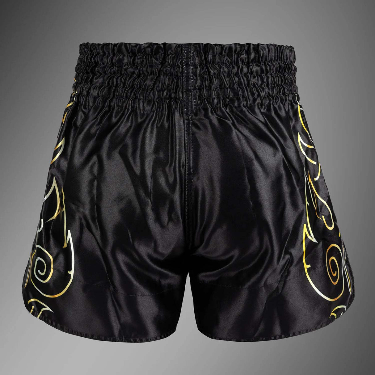 Venum VTC Flames Muay Thai Shorts Black/Gold at Bytomic Trade and Wholesale