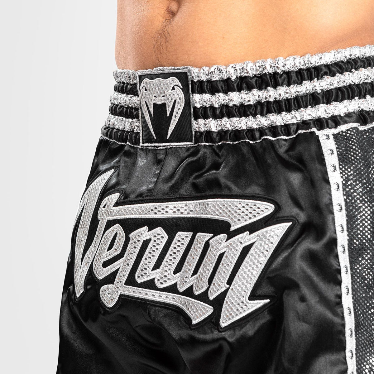 Black/Silver Venum Absolute 2.0 Muay Thai Shorts at Bytomic Trade and Wholesale