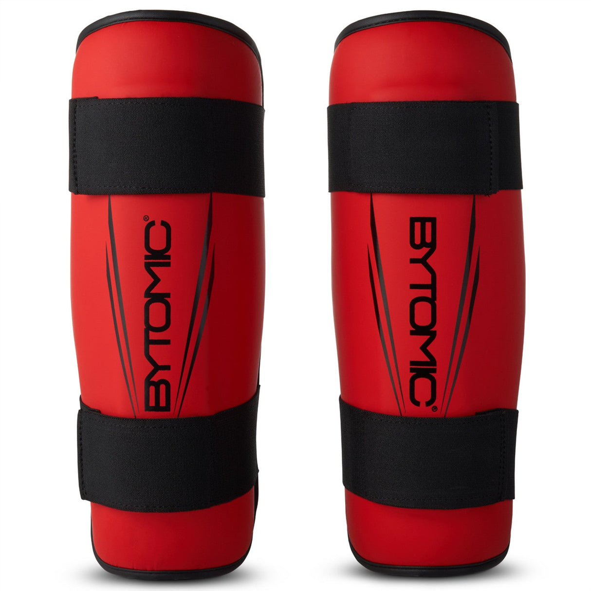 Red/Black Bytomic Axis V2 Shin Guards at Bytomic Trade and Wholesale