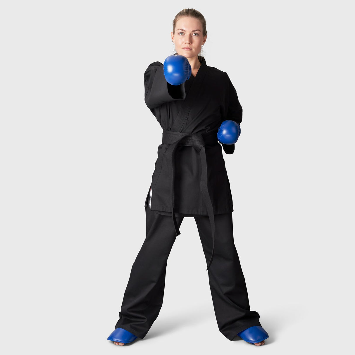 Black Bytomic Red Label 7oz Cotton Karate Uniform at Bytomic Trade and Wholesale