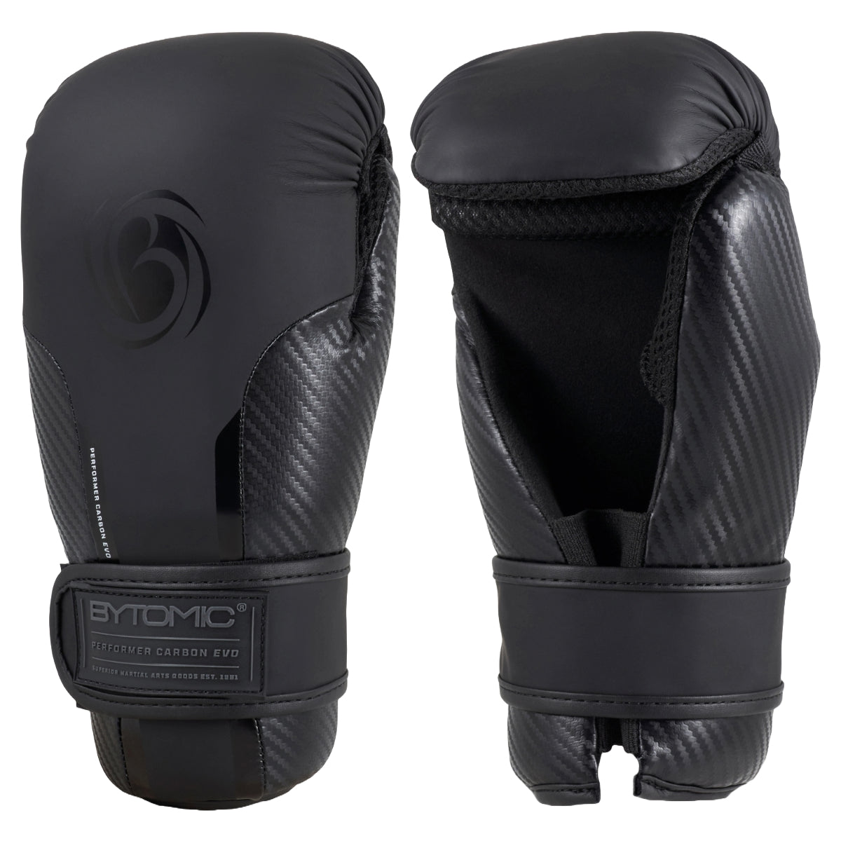 Black/Black Bytomic Performer Carbon Evo Pointfighter Gloves at Bytomic Trade and Wholesale