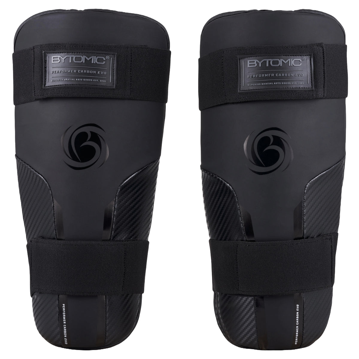 Black/Black Bytomic Performer Carbon Evo Shin Guards at Bytomic Trade and Wholesale