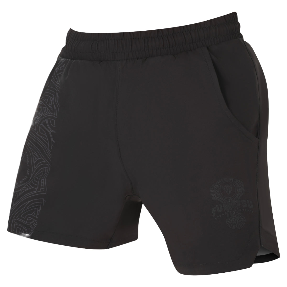 Black/Black Fumetsu Mjolnir V-Lite Training Shorts at Bytomic Trade and Wholesale