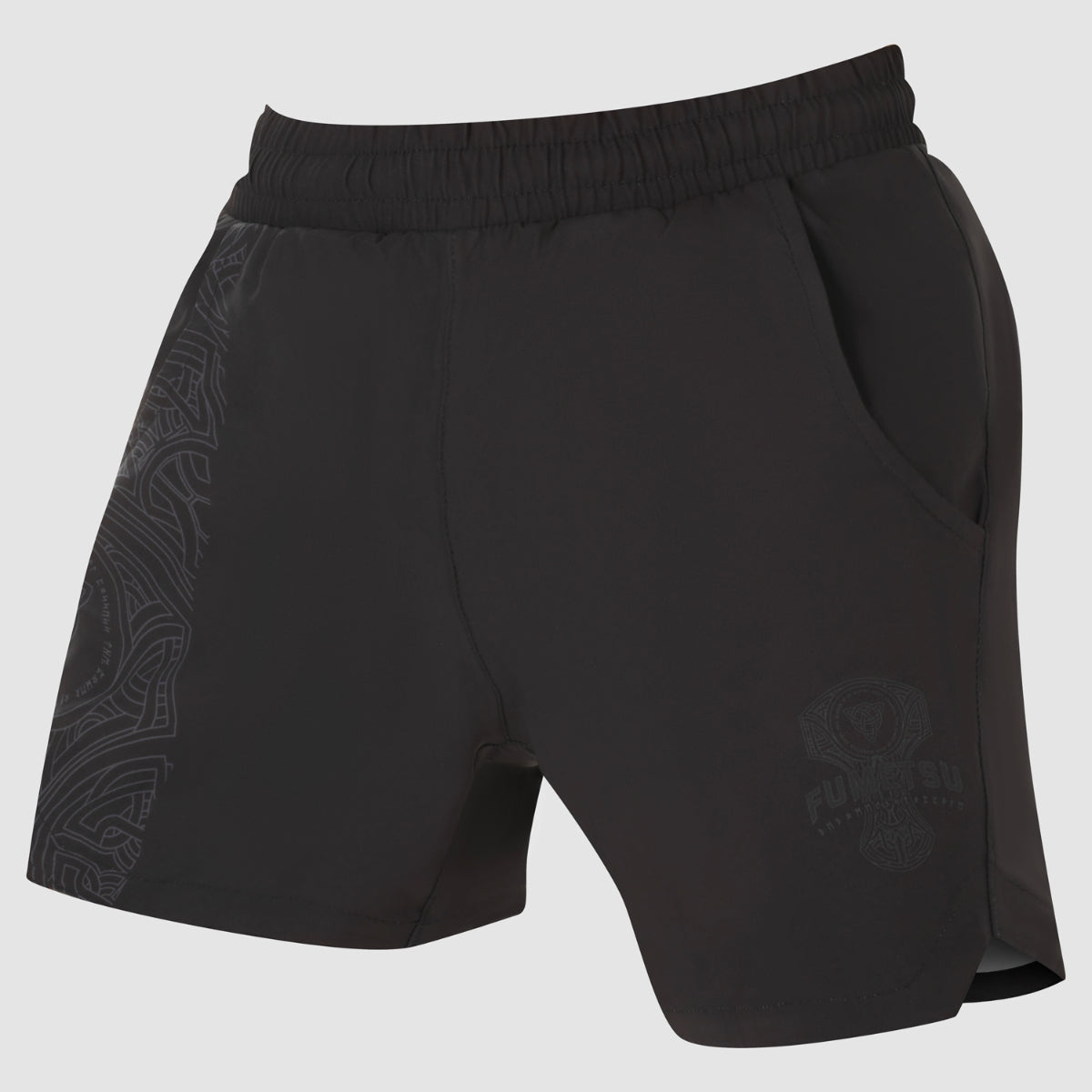 Black/Black Fumetsu Mjolnir V-Lite Training Shorts at Bytomic Trade and Wholesale
