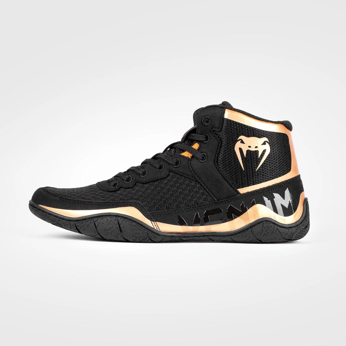 Black/Bronze Venum Elite Wrestling Shoes at Bytomic Trade and Wholesale