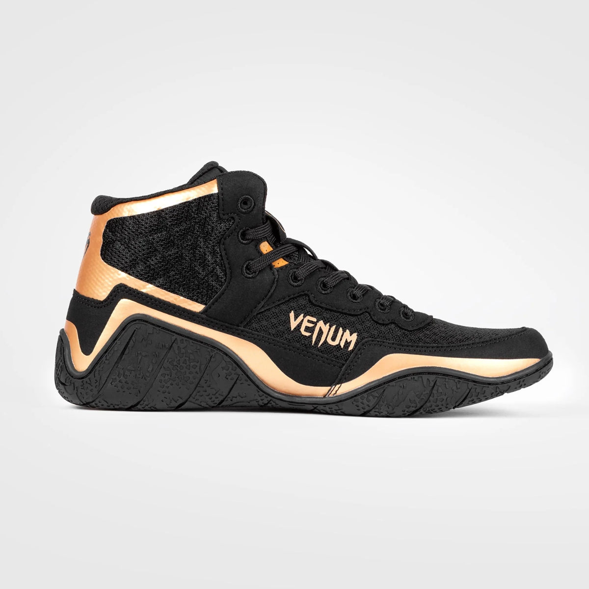 Black/Bronze Venum Elite Wrestling Shoes at Bytomic Trade and Wholesale