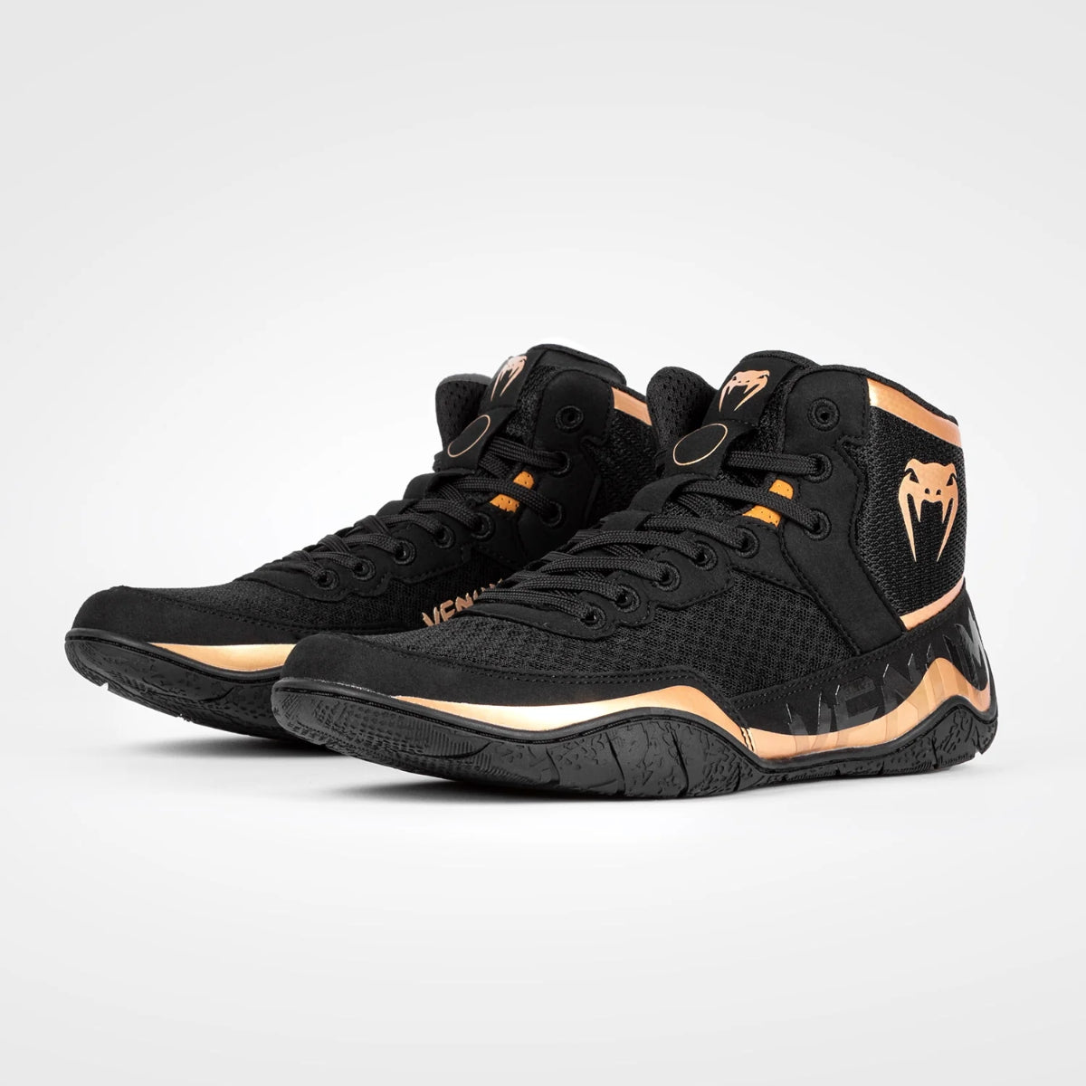 Black/Bronze Venum Elite Wrestling Shoes at Bytomic Trade and Wholesale