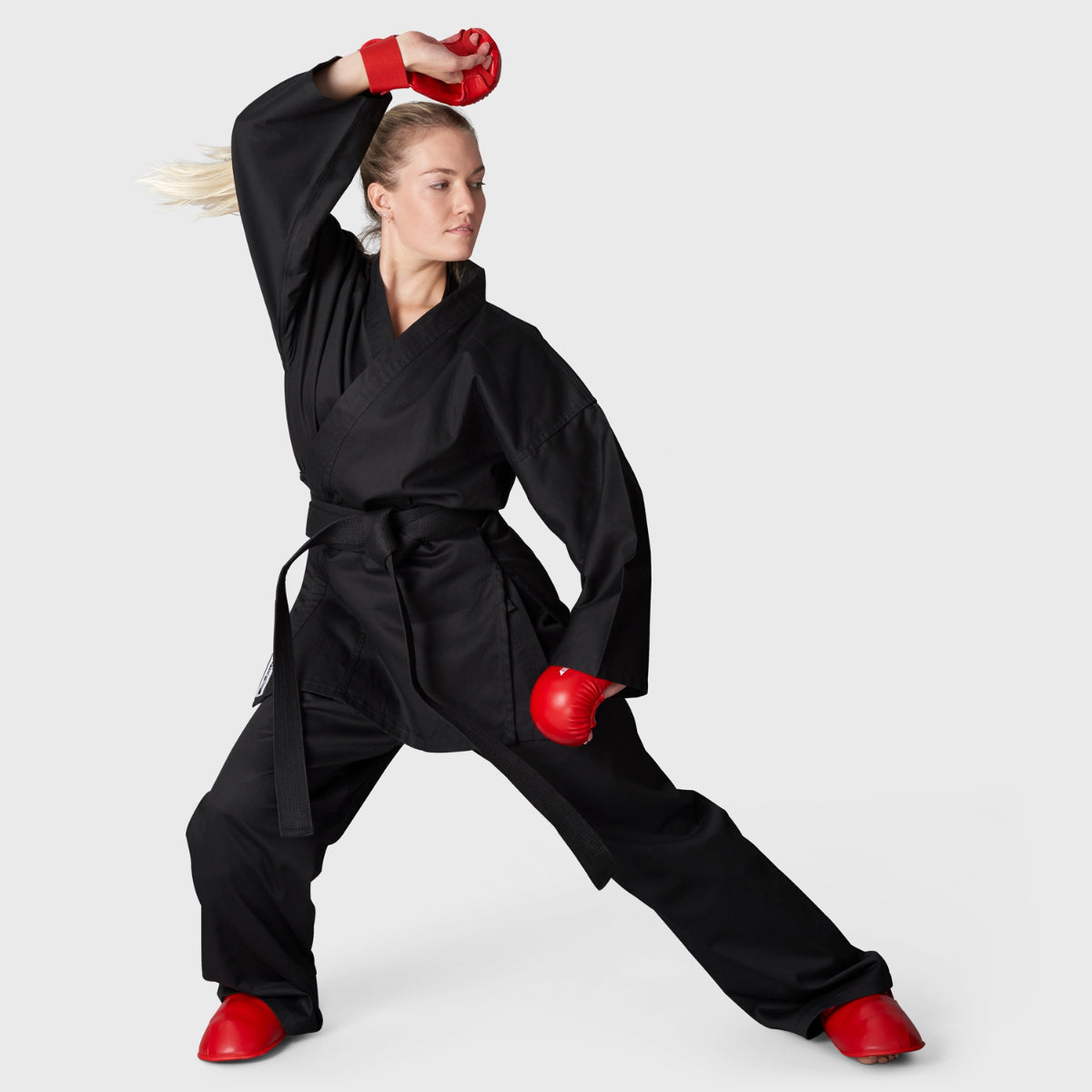 Black Bytomic Red Label 7oz Lightweight Karate Uniform at Bytomic Trade and Wholesale