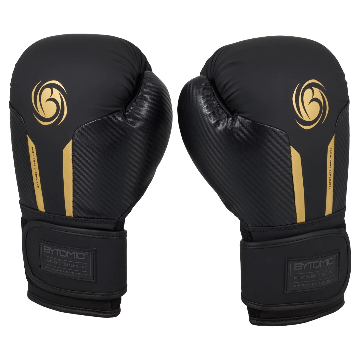 Black/Gold Bytomic Performer Carbon Evo Boxing Gloves at Bytomic Trade and Wholesale
