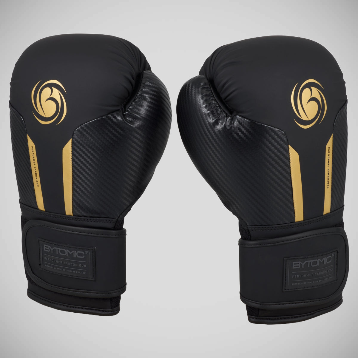 Black/Gold Bytomic Performer Carbon Evo Boxing Gloves at Bytomic Trade and Wholesale