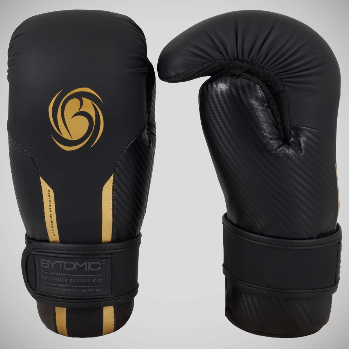 Black/Gold Bytomic Performer Carbon Evo Pointfighter Gloves at Bytomic Trade and Wholesale