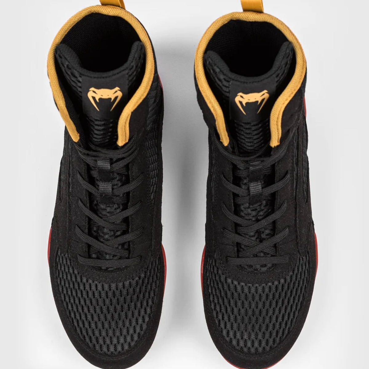 Black/Gold/Red Venum Contender Boxing Shoes at Bytomic Trade and Wholesale