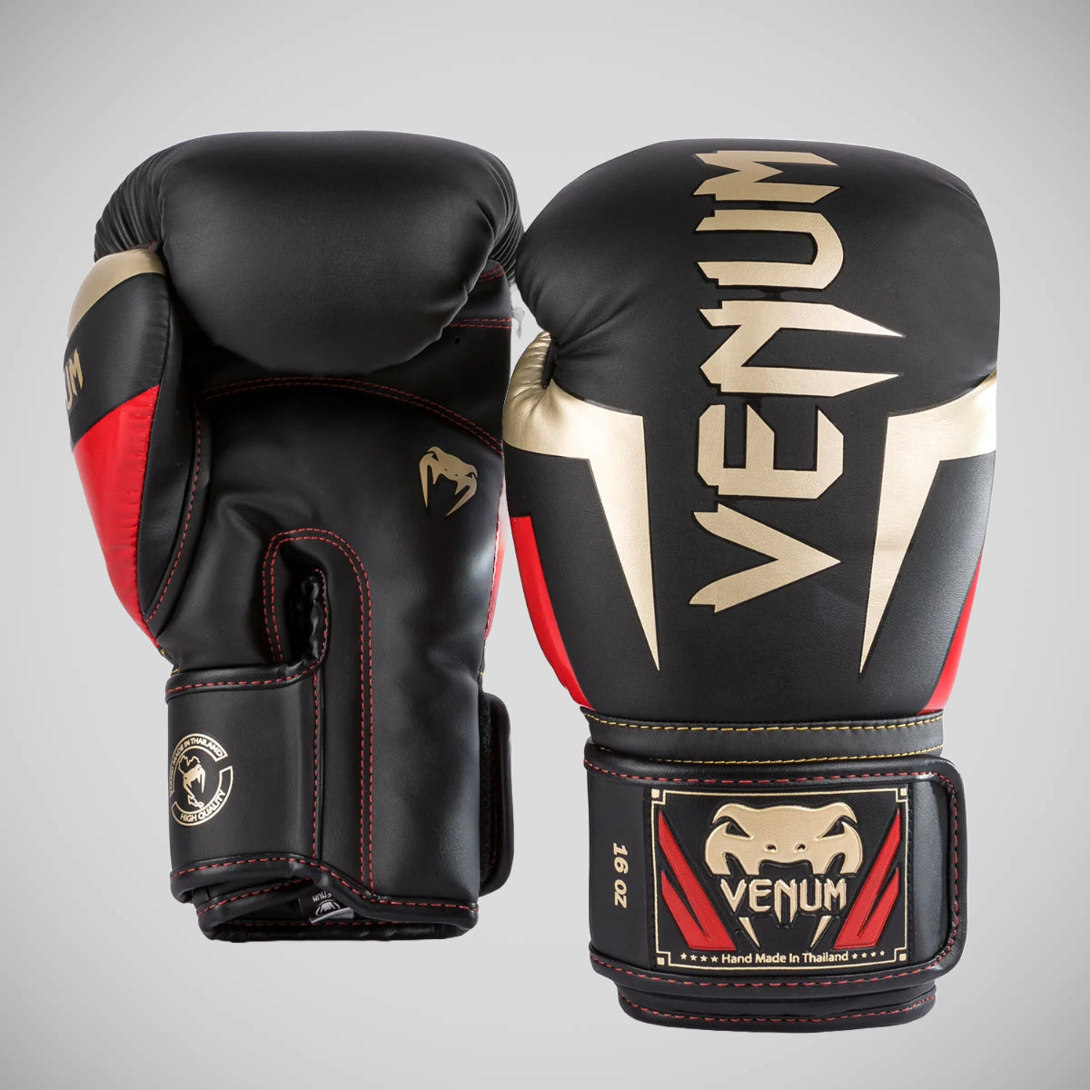 Black/Gold/Red Venum Elite Boxing Gloves at Bytomic Trade and Wholesale