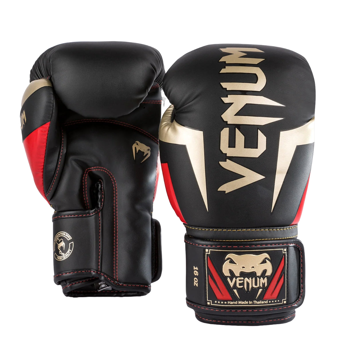 Black/Gold/Red Venum Elite Boxing Gloves at Bytomic Trade and Wholesale