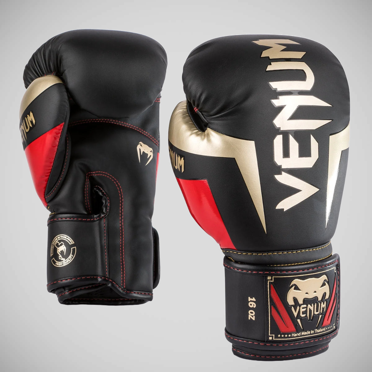 Black/Gold/Red Venum Elite Boxing Gloves at Bytomic Trade and Wholesale