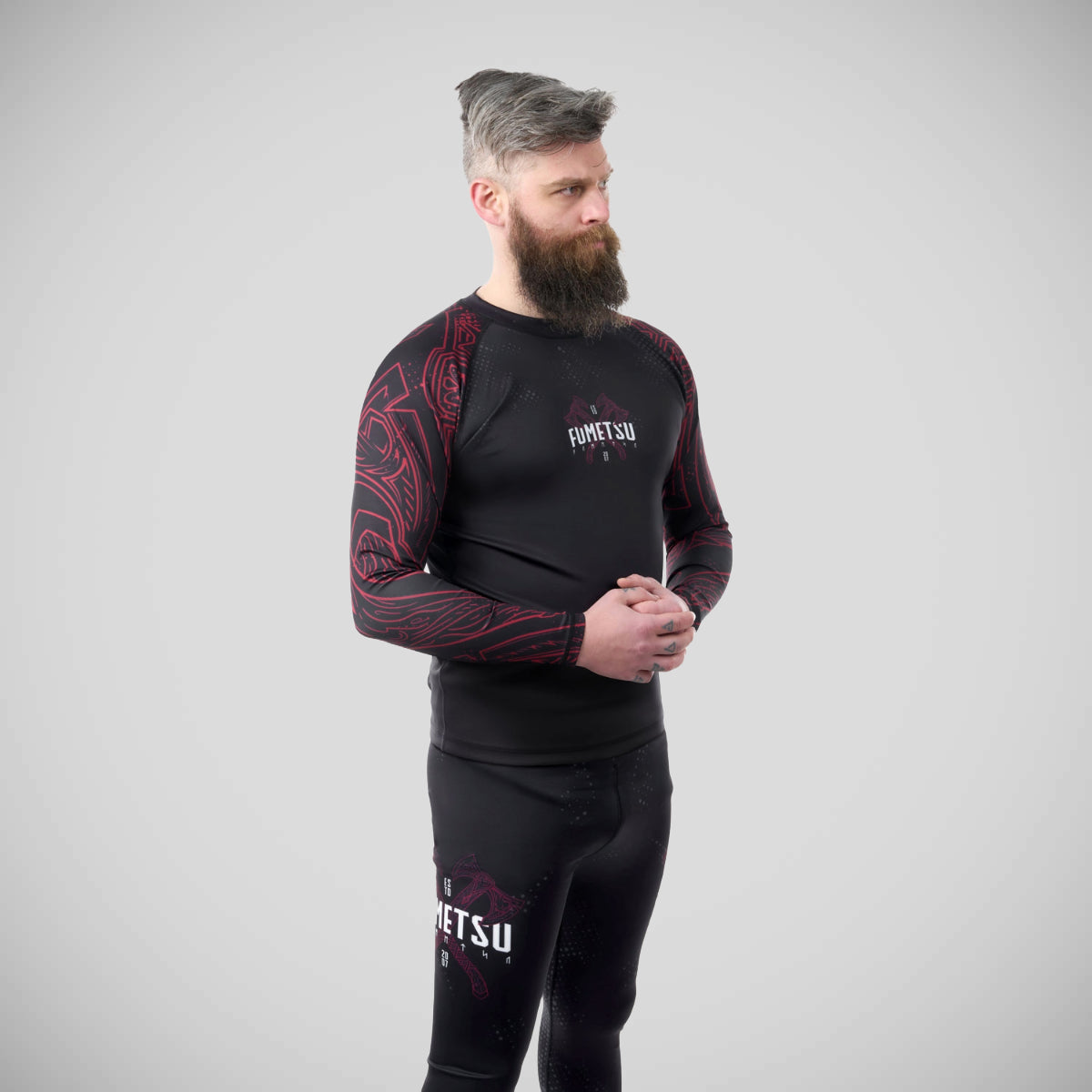 Black/Red Fumetsu Berserker Long Sleeve Rash Guard at Bytomic Trade and Wholesale