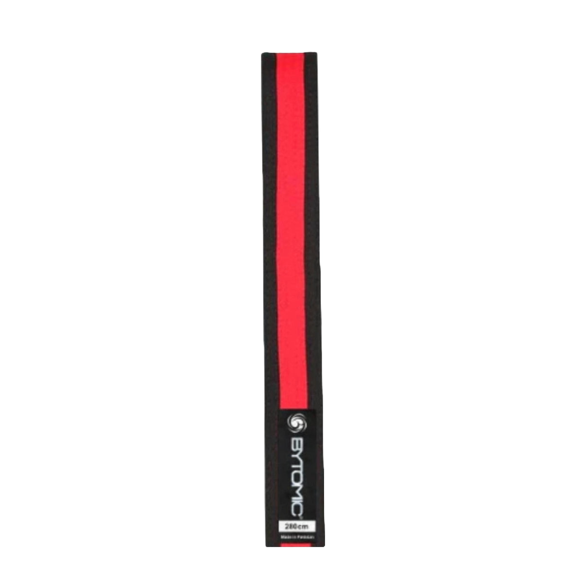Black/Red Bytomic 100% Cotton Coloured Stripe Martial Arts Belt at Bytomic Trade and Wholesale