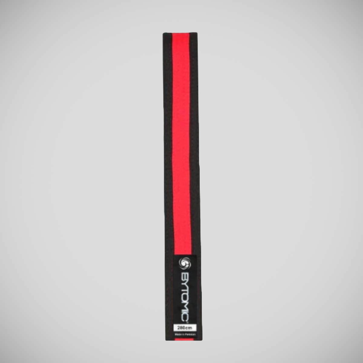 Black/Red Bytomic 100% Cotton Coloured Stripe Martial Arts Belt at Bytomic Trade and Wholesale