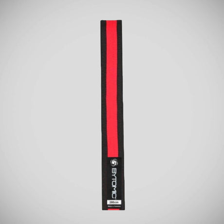 Black/Red Bytomic 100% Cotton Coloured Stripe Martial Arts Belt at Bytomic Trade and Wholesale