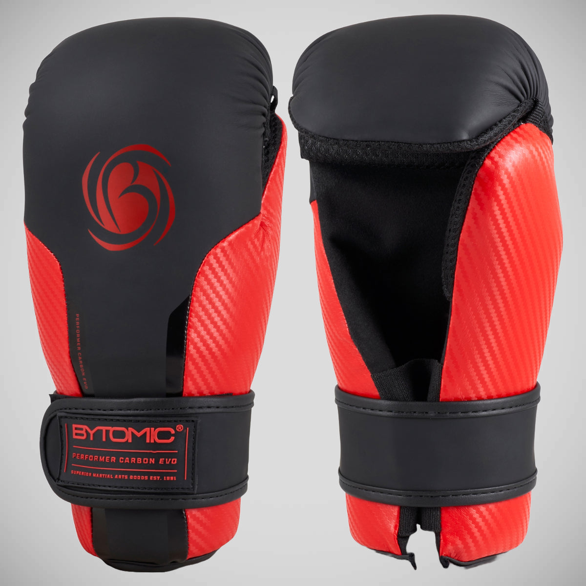 Red/Black Bytomic Performer Carbon Evo Pointfighter Gloves at Bytomic Trade and Wholesale