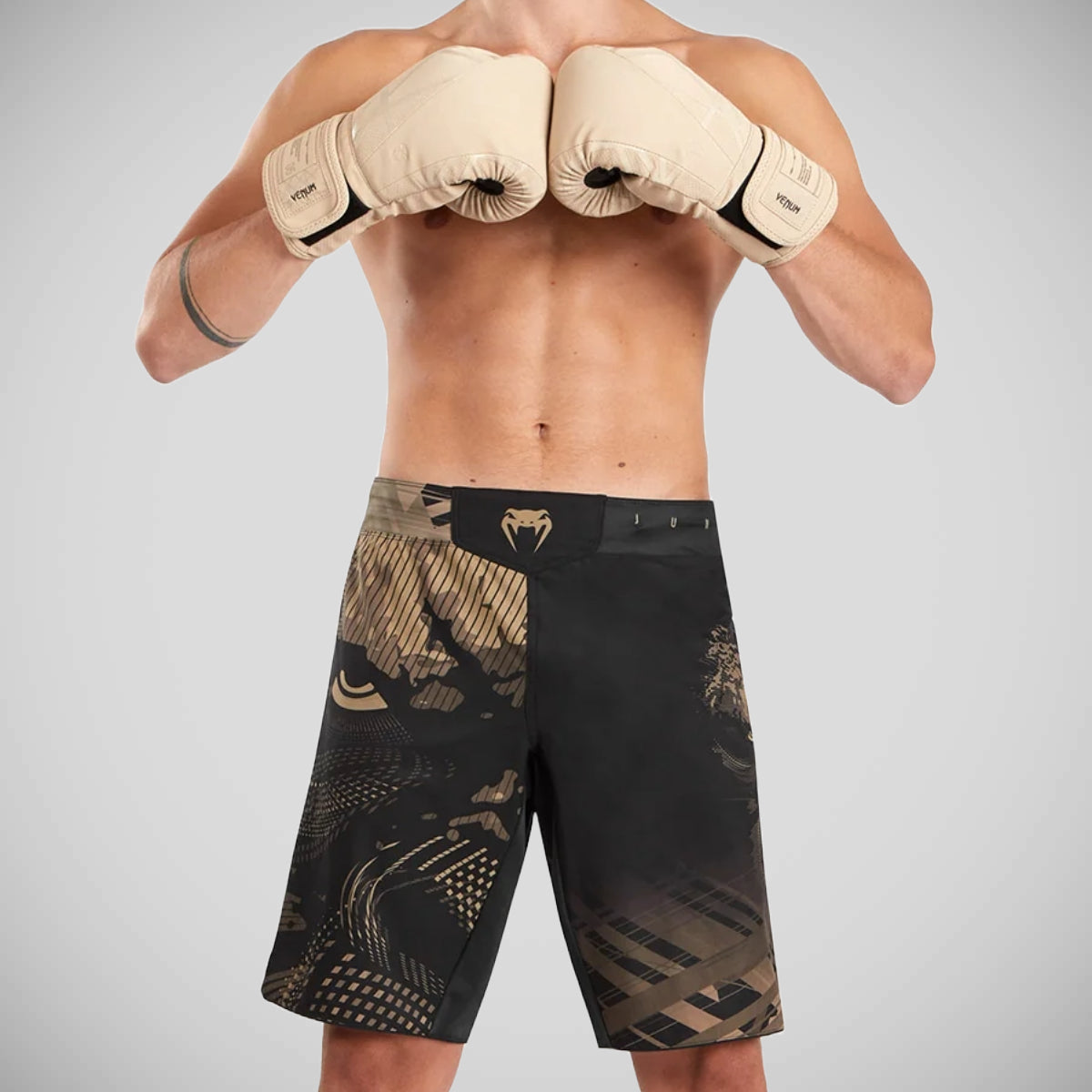 Black/Sand Venum Gorilla Jungle Fight Shorts at Bytomic Trade and Wholesale