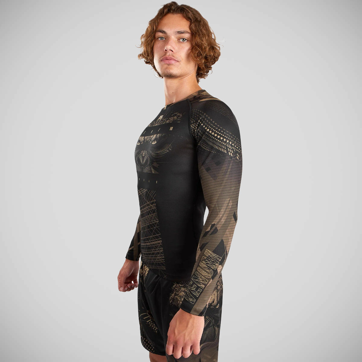 Black/Sand Venum Gorilla Jungle Long Sleeve Rash Guard at Bytomic Trade and Wholesale