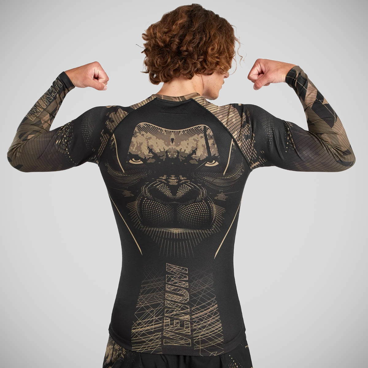Black/Sand Venum Gorilla Jungle Long Sleeve Rash Guard at Bytomic Trade and Wholesale