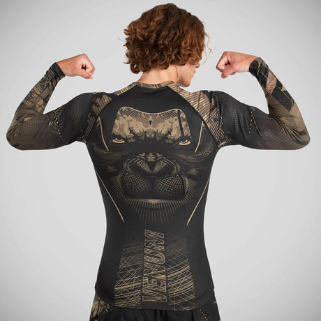 Black/Sand Venum Gorilla Jungle Long Sleeve Rash Guard    at Bytomic Trade and Wholesale