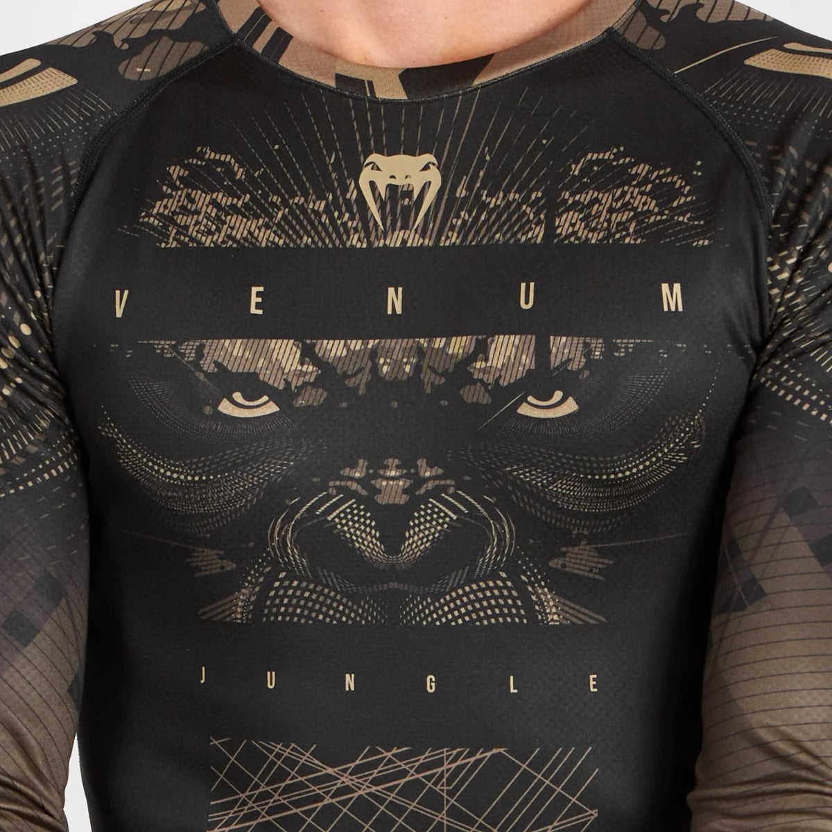 Black/Sand Venum Gorilla Jungle Long Sleeve Rash Guard at Bytomic Trade and Wholesale