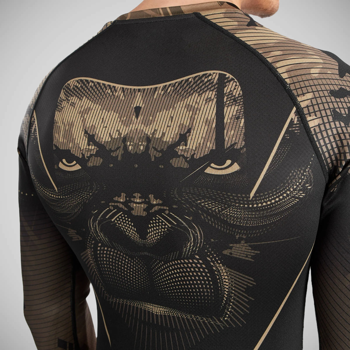 Black/Sand Venum Gorilla Jungle Long Sleeve Rash Guard at Bytomic Trade and Wholesale