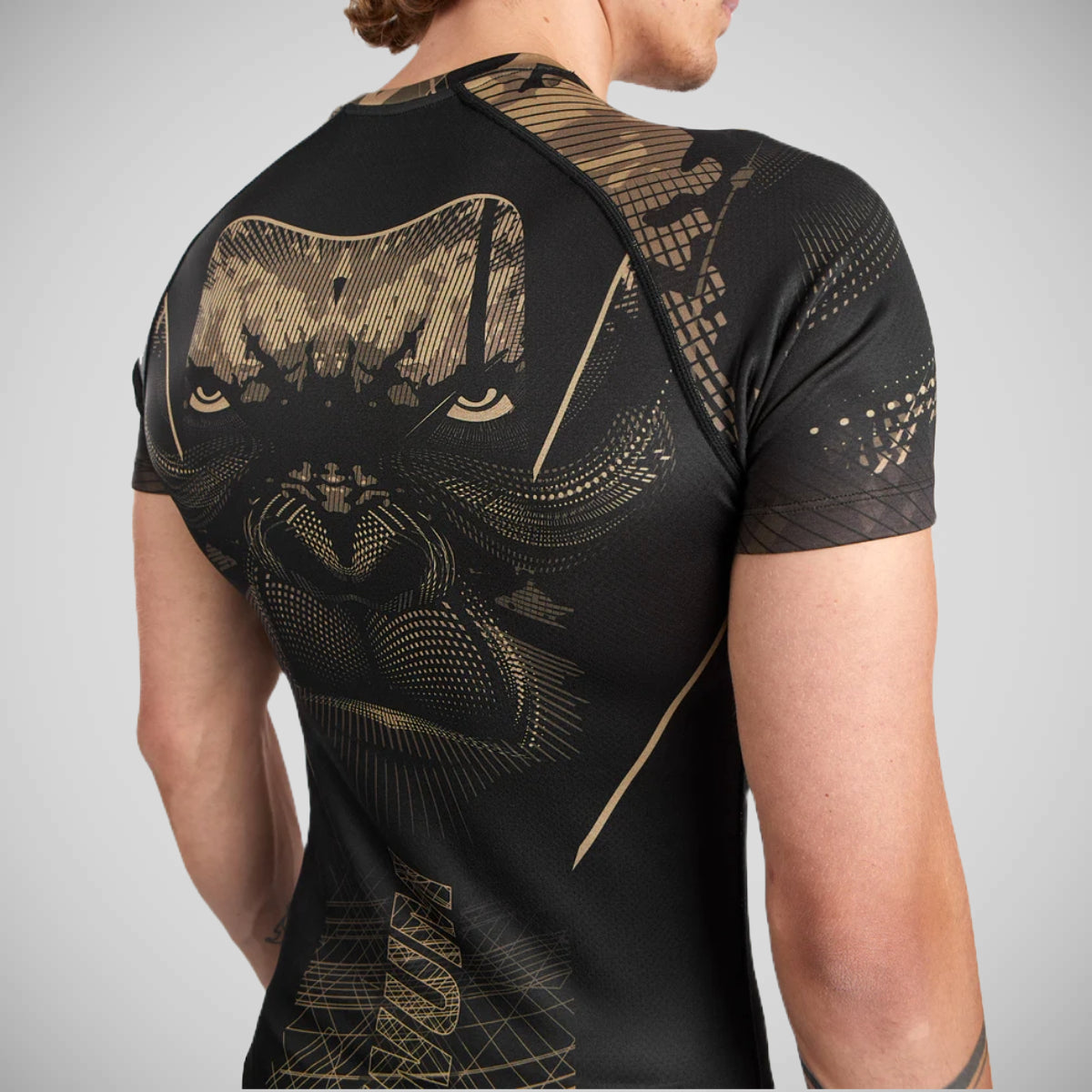 Black/Sand Venum Gorilla Jungle Short Sleeve Rash Guard at Bytomic Trade and Wholesale