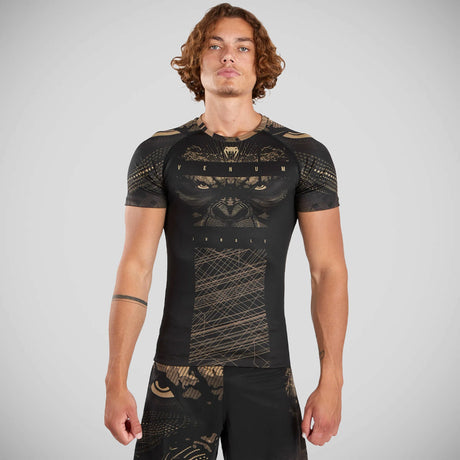 Black/Sand Venum Gorilla Jungle Short Sleeve Rash Guard    at Bytomic Trade and Wholesale