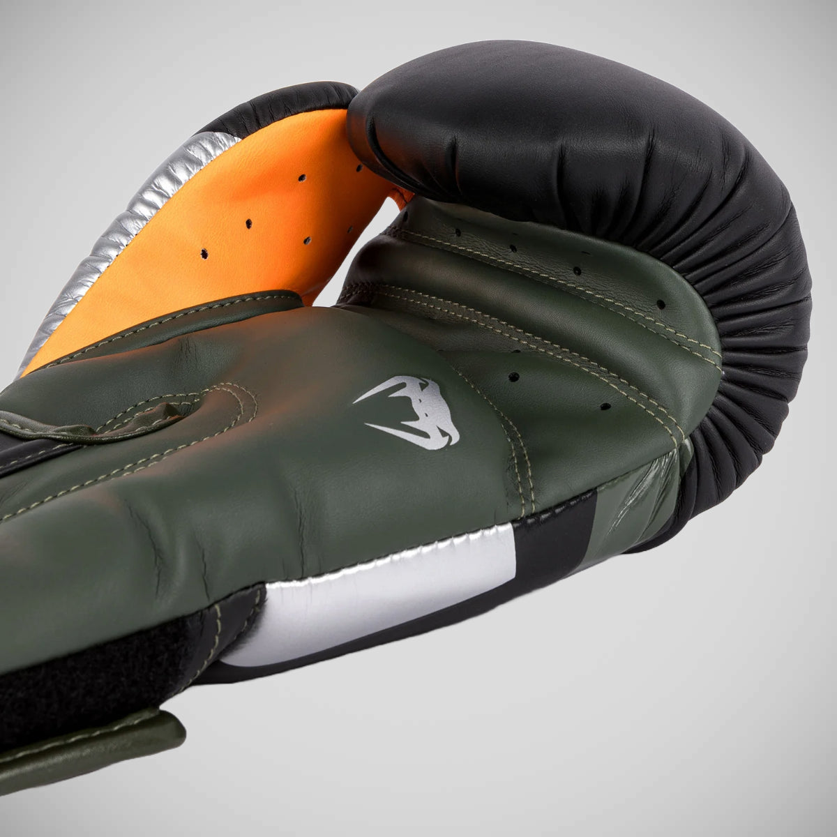Black/Silver/Khaki Venum Elite Boxing Gloves at Bytomic Trade and Wholesale