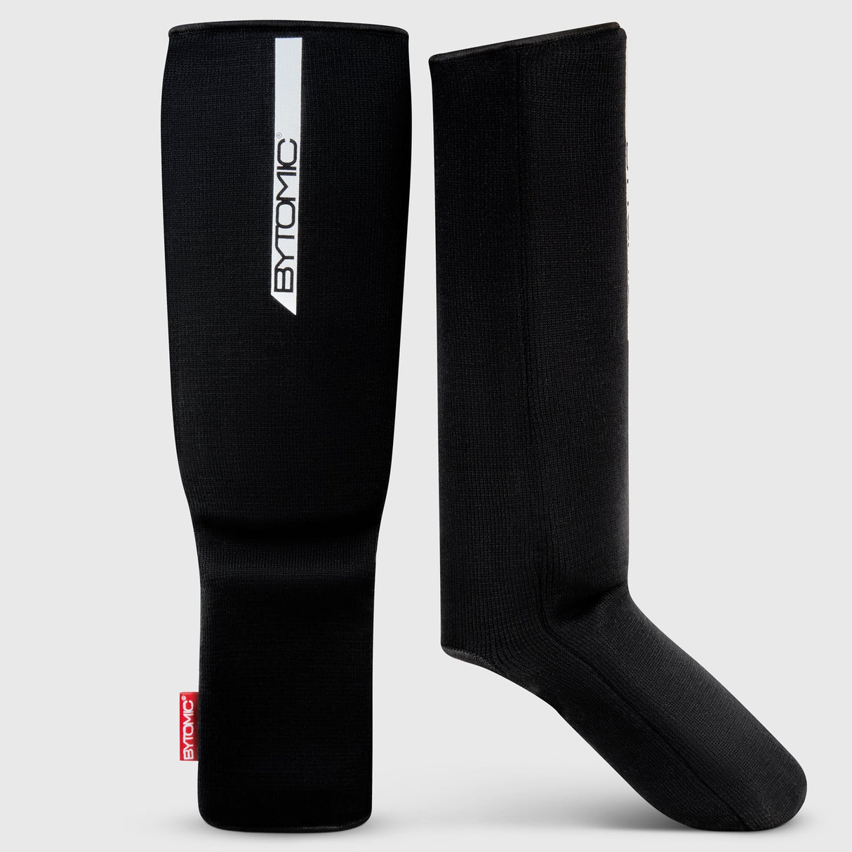 Black/White Bytomic Red Label Elasticated Shin-Instep at Bytomic Trade and Wholesale