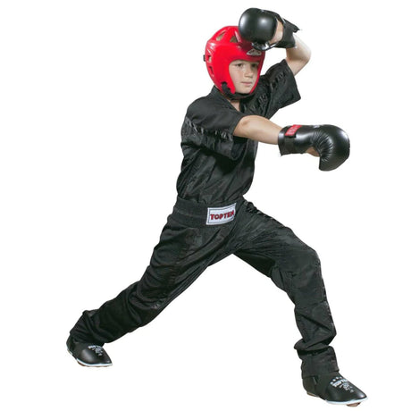 Black/Black Top Ten Kids Mesh Kickboxing Pants    at Bytomic Trade and Wholesale